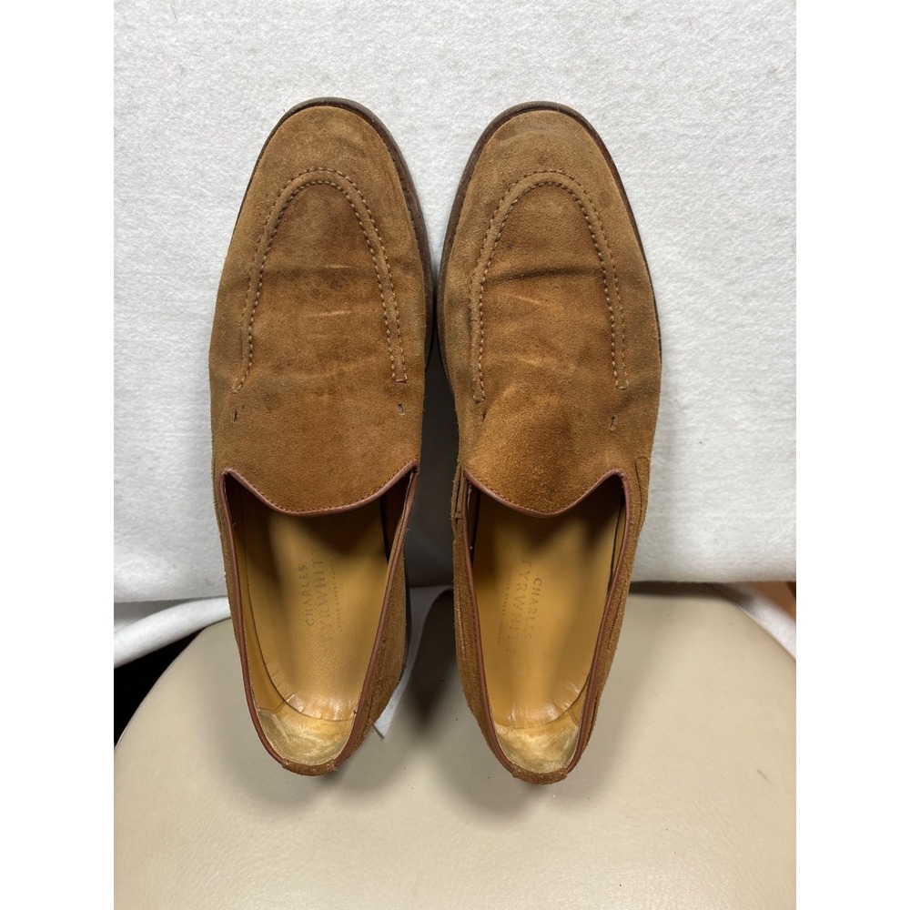 Charles Tyrwhitt Loafers Mens 8 Tan Brown Good Suede Slip On SHB0272CBR